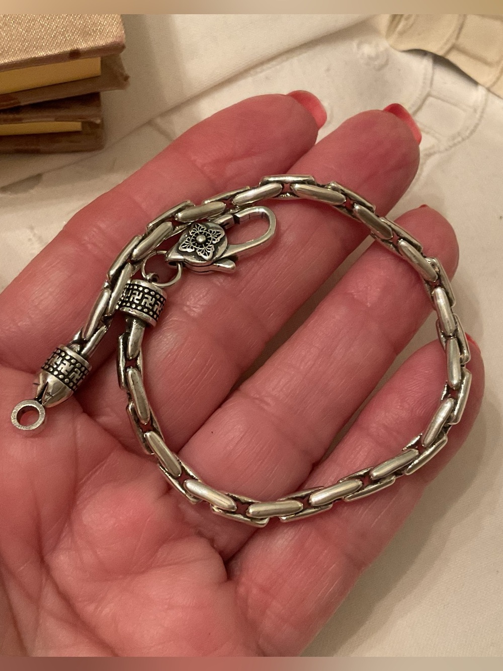 NEW W/OUT TAGS 925 STERLING 4mm VAJRA BYZANTINE WOVEN OXIDIZED BRACELET 8.6” - Picture 6 of 16